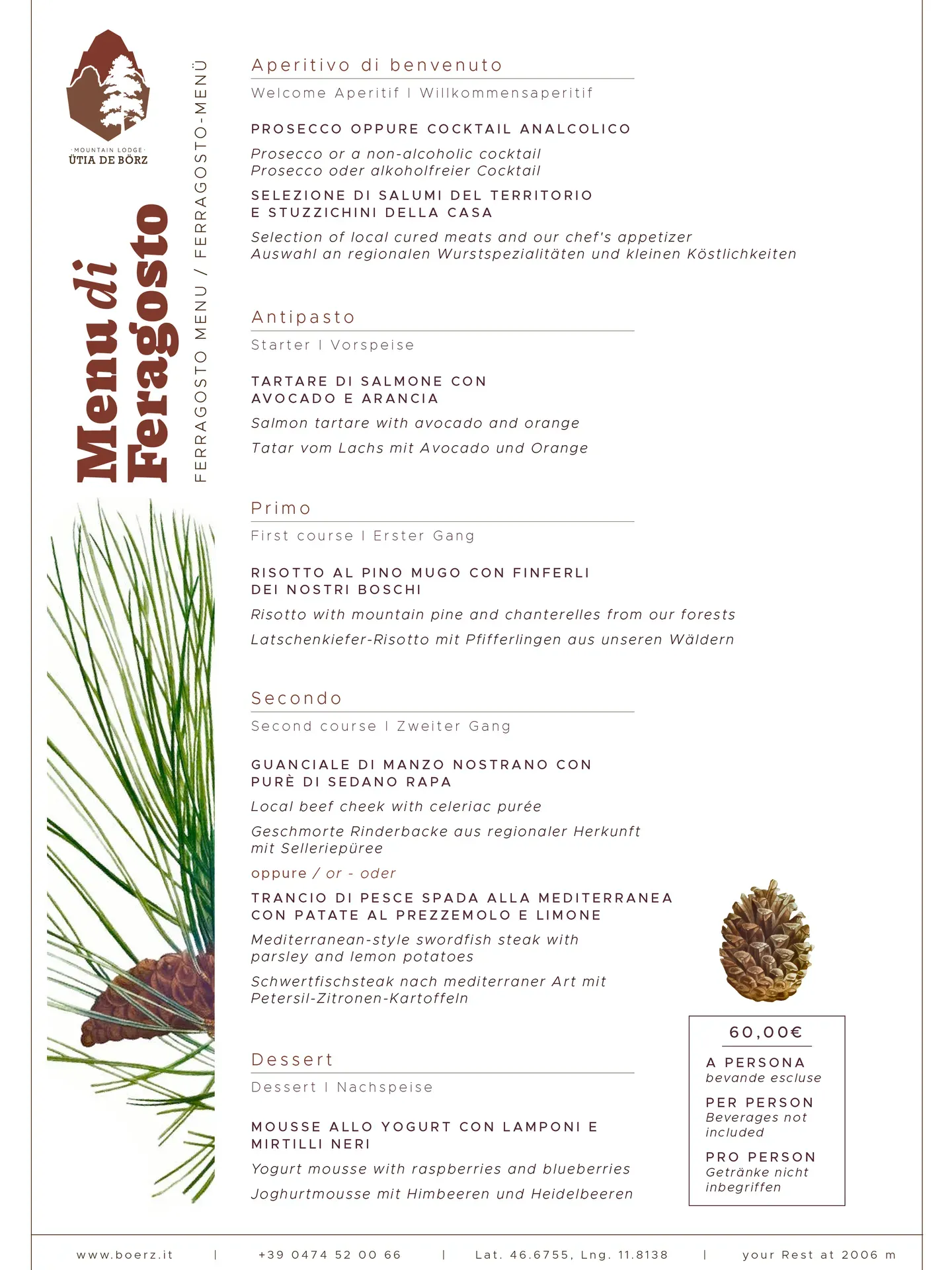 Menu Ferragosto UDB 2026 1
